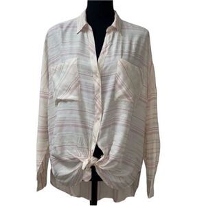 Lou & Grey Tie-front Button Up Shirt(Size Small)